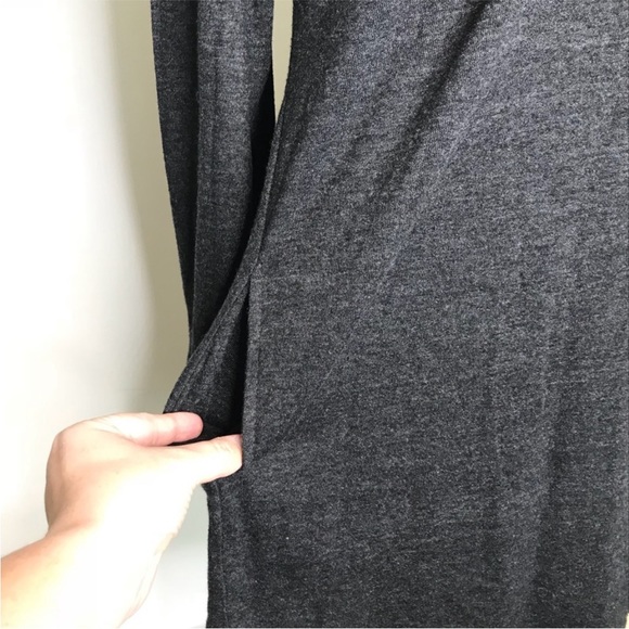 CHASER | NWT Charcoal Grey Long Sleeve Caged Neck Dress Women’s Size Medium - Picture 5 of 8